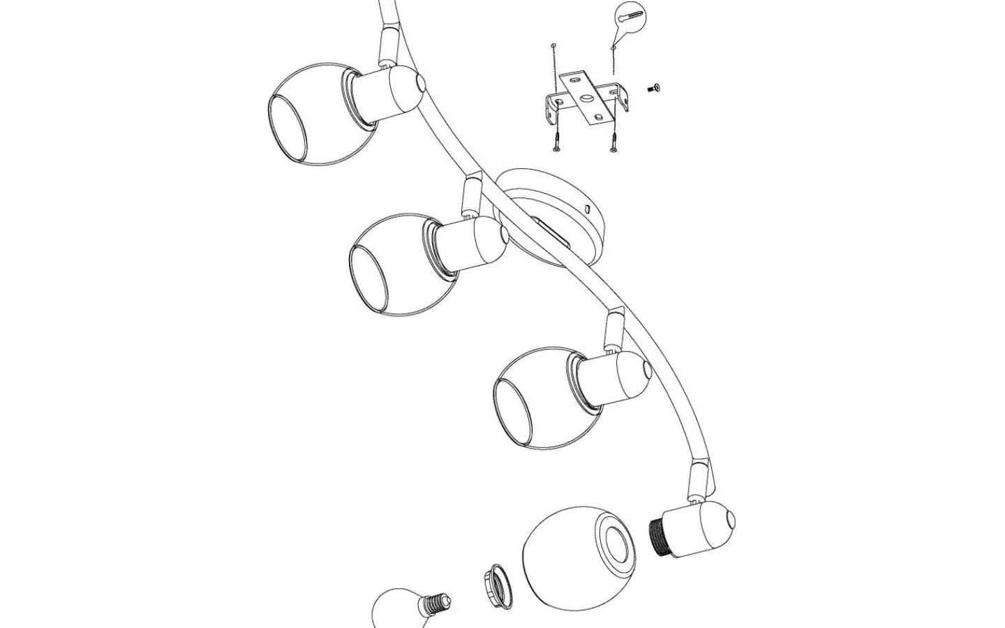Eglo Pollica Takspotlight 64cm Svart* Avlånga Takspotlights|Takspot Med Minst 4 Lampor