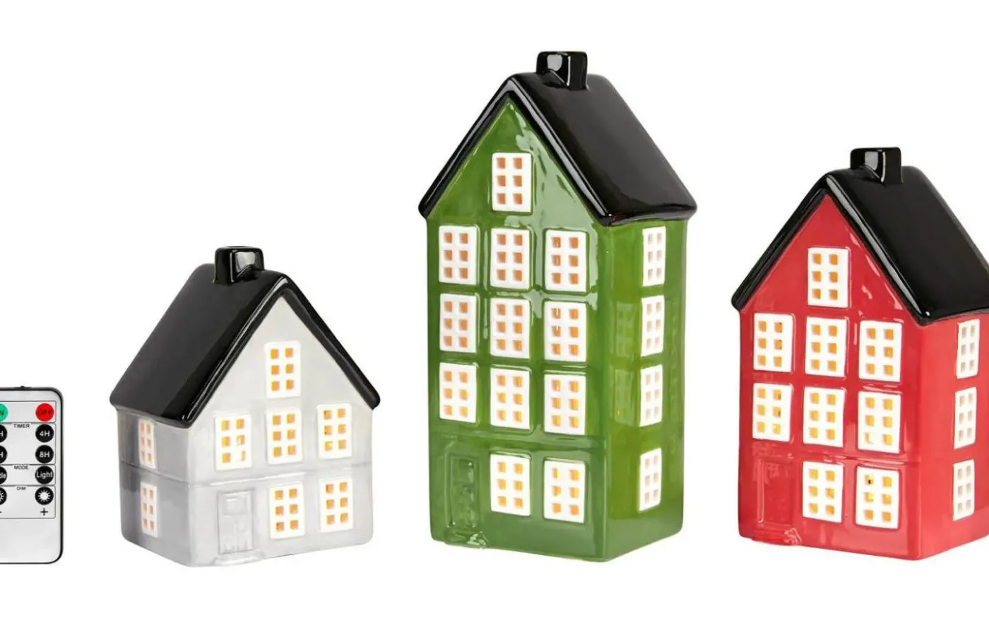 Portree Batteridriven Bordsdekoration 3-set Flerfärgad