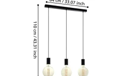 Eglo Pozueta Taklampa 84cm Svart* Avlånga Taklampor