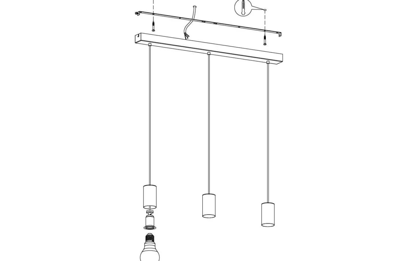 Eglo Pozueta Taklampa 84cm Svart* Avlånga Taklampor