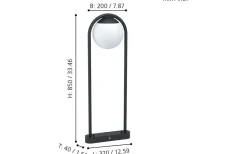 Prata Vecchia Pollare 85cm Svart IP44