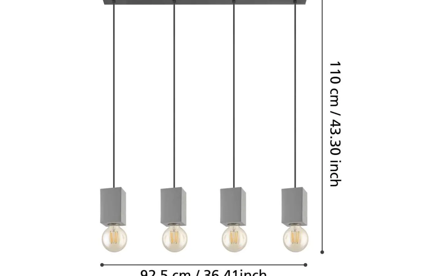 Eglo Prestwick 3 Taklampa 93cm Grå* Avlånga Taklampor