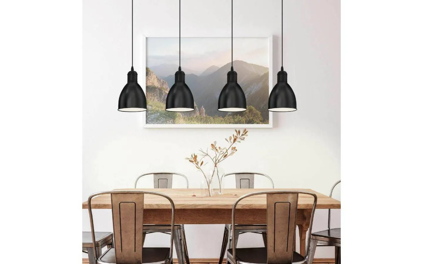 Eglo Priddy Taklampa 98cm 4L Svart* Avlånga Taklampor