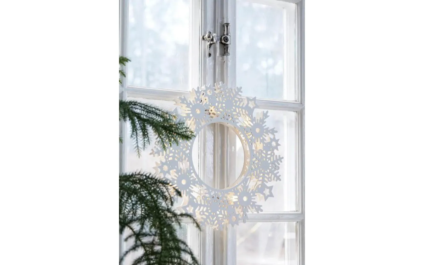 Prince Batteridriven Ljuskrans 36cm Vit