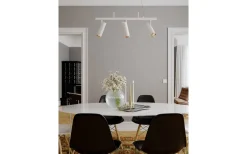 By Rydens Puls Taklampa 80cm 3L Vit/Mässing* Avlånga Taklampor