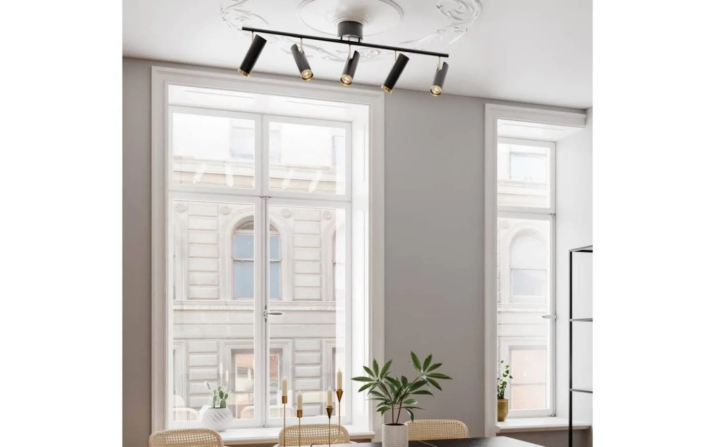 Hall & Trappa|Avlånga Takspotlights<By Rydens Puls Takspotlight 110cm 5L Svart/Guld