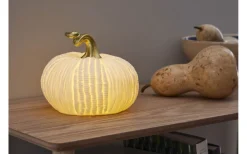 Inomhusdekorationer Batteri<Star Trading Pumpkin Bordsdekoration 15cm Vit