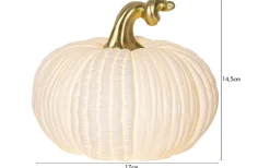 Inomhusdekorationer Batteri<Star Trading Pumpkin Bordsdekoration 15cm Vit