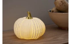 Inomhusdekorationer Batteri<Star Trading Pumpkin Bordsdekoration 12cm Vit