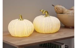 Inomhusdekorationer Batteri<Star Trading Pumpkin Bordsdekoration 12cm Vit