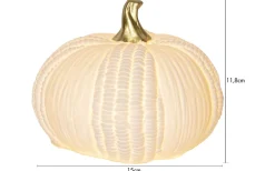 Inomhusdekorationer Batteri<Star Trading Pumpkin Bordsdekoration 12cm Vit