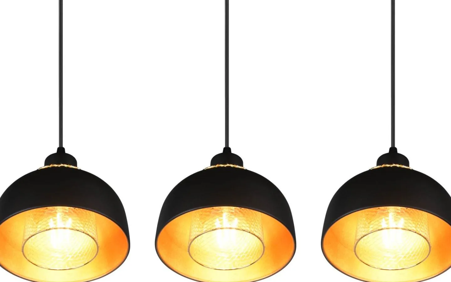 Avlånga Taklampor<Reality Punch Takpendel 3-delad E27 mattsvart