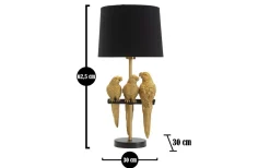 Mauro Ferretti Punto Bordslampa Papegojor 62,5cm Guld/Svart* Bordslampor