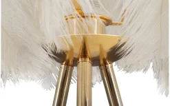Quinto Bordslampa Fjäderställ 60cm Vit/Guld