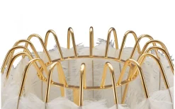 Quinto Bordslampa Fjäderställ 60cm Vit/Guld