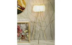 Golvlampor<Mauro Ferretti Quinto Golvlampa Fjäderställ 147cm Vit/Guld