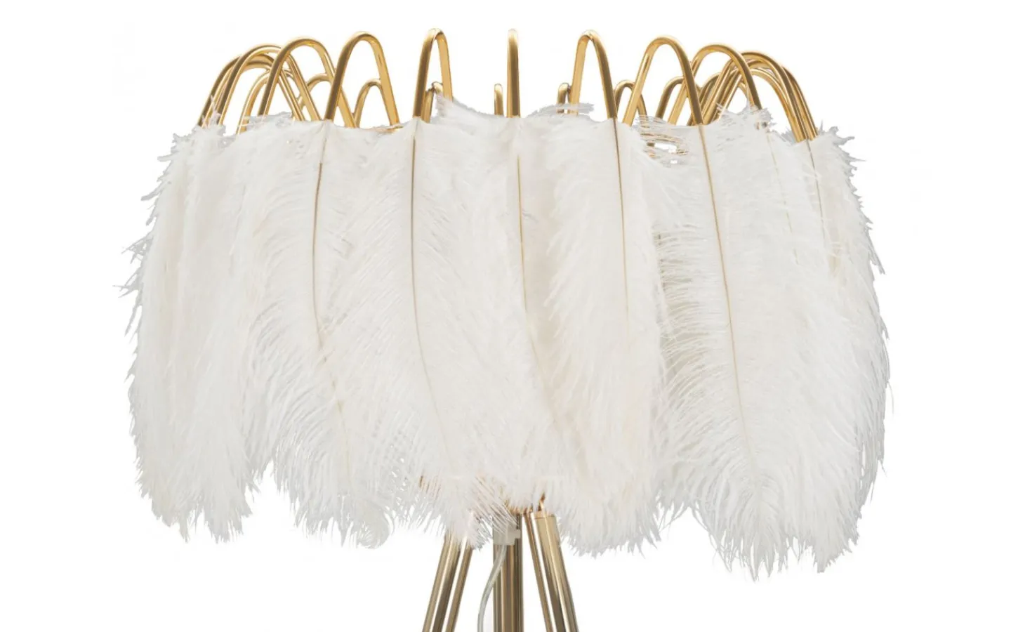 Golvlampor<Mauro Ferretti Quinto Golvlampa Fjäderställ 147cm Vit/Guld