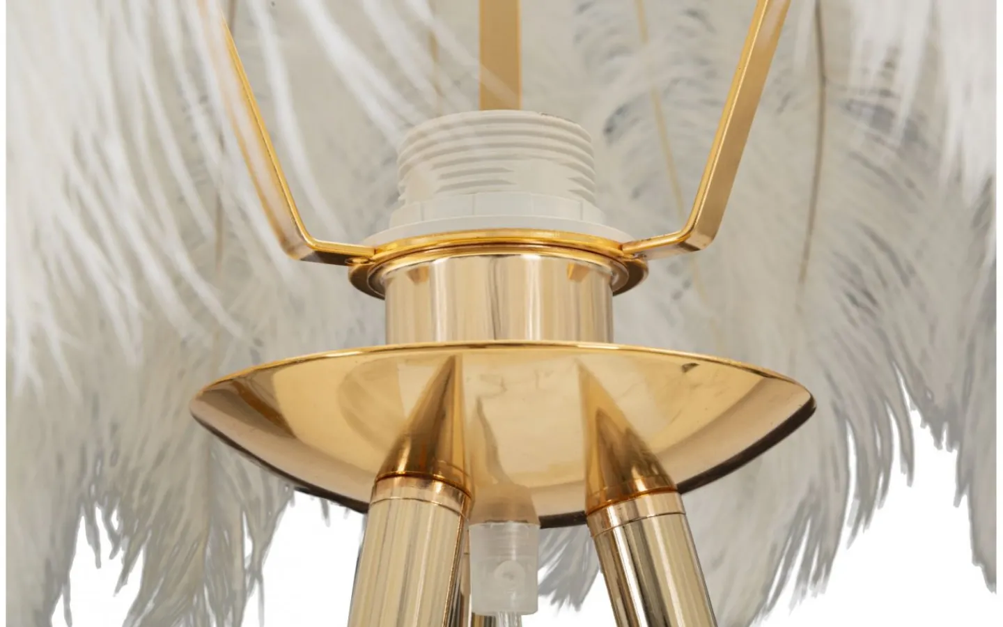 Golvlampor<Mauro Ferretti Quinto Golvlampa Fjäderställ 147cm Vit/Guld