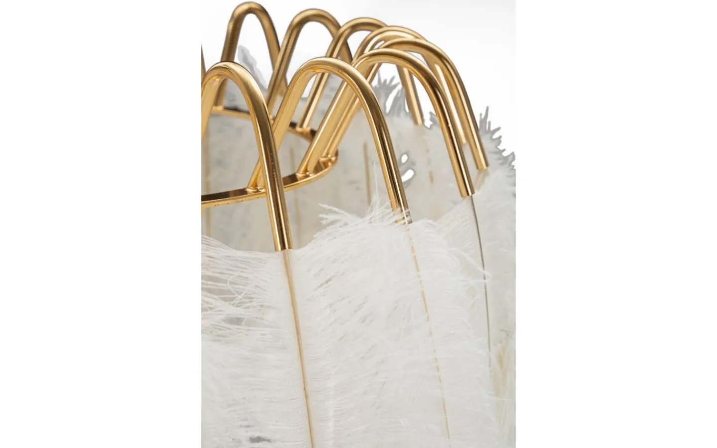 Golvlampor<Mauro Ferretti Quinto Golvlampa Fjäderställ 147cm Vit/Guld