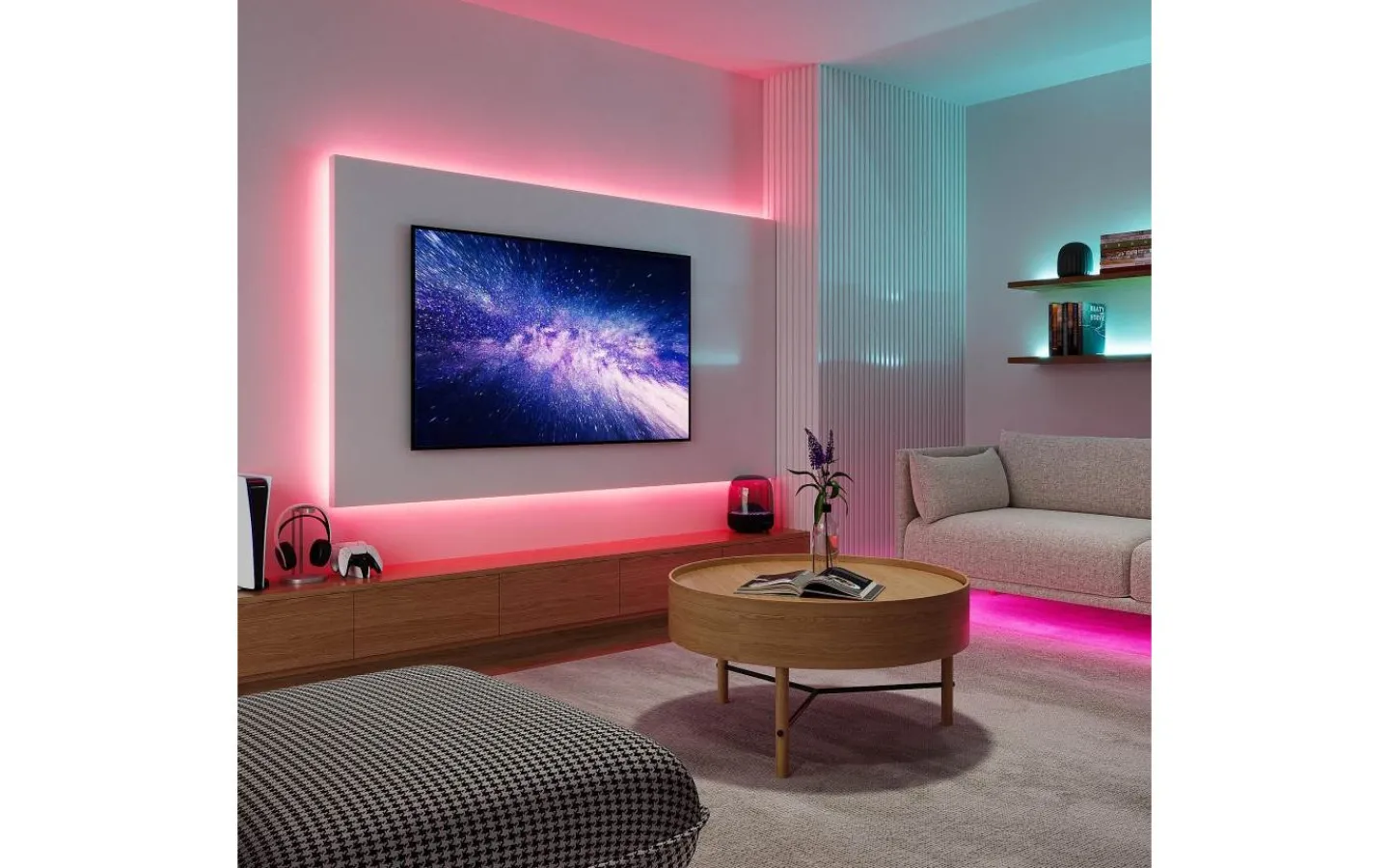 Reality Racer LED-remsa 3m RGB-IC+3000K Komplett Kit Svart* 12V Led Slinga