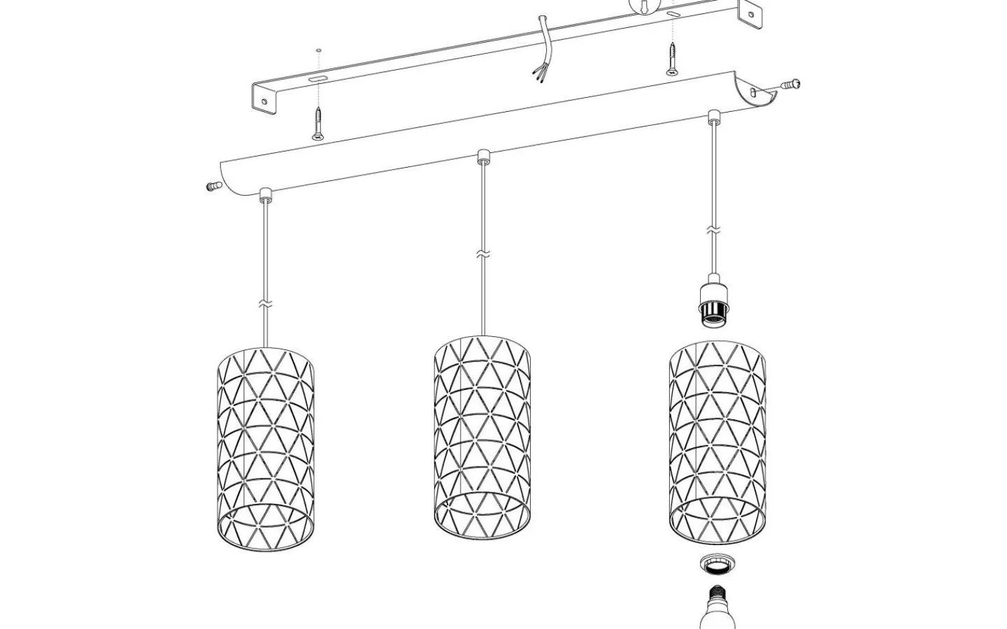 Eglo Ramon Taklampa 86cm Svart* Avlånga Taklampor