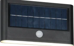 Ramos hybrid solcellsdriven Vägglampa LED mattsvart uppladdningsbar rörelse- och skymningssensor 4000K IP44