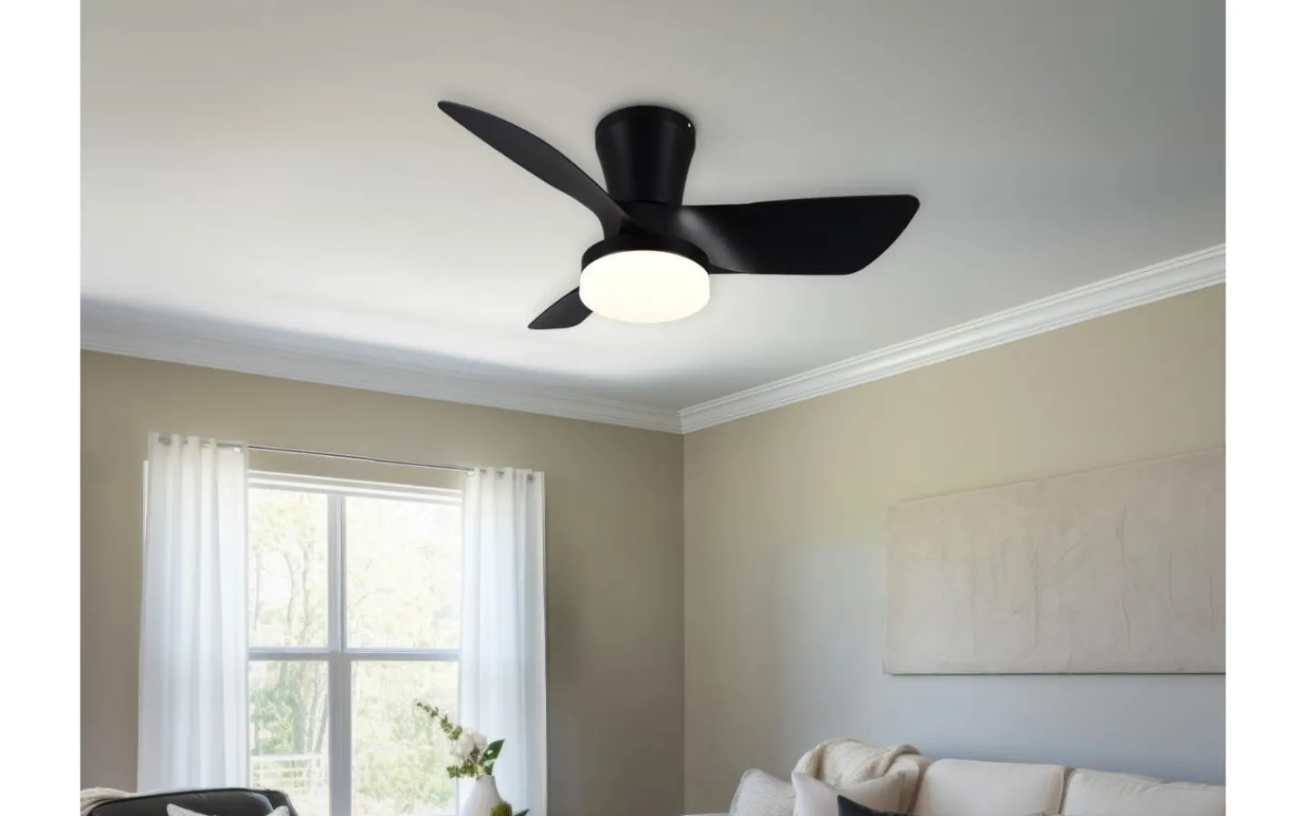 Reality Randers Takfläkt 76cm LED mattsvart* Takfläktar