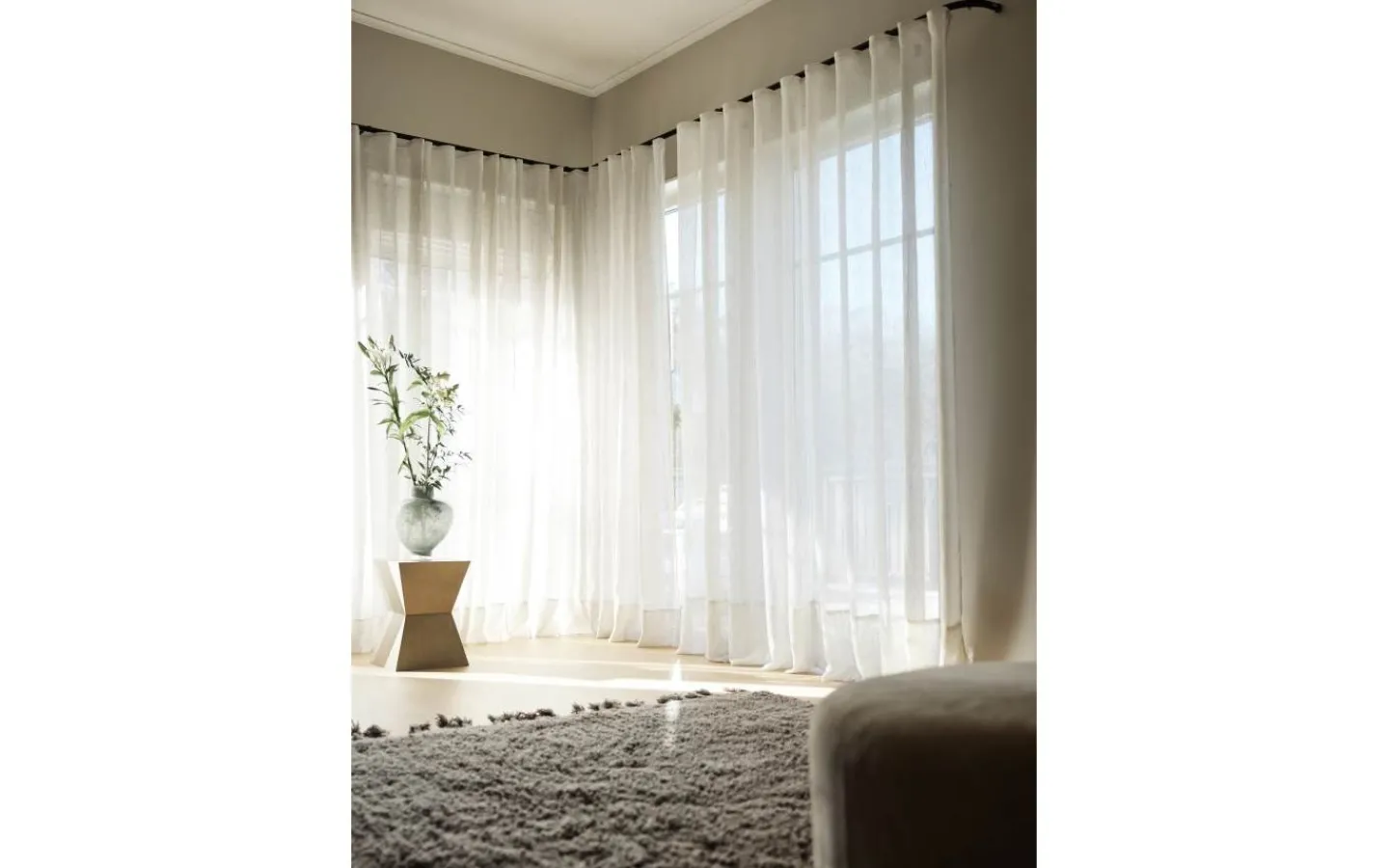 Enfärgade Gardiner<Svanefors Randy Gardin 140x280 Offwhite 2-Pack