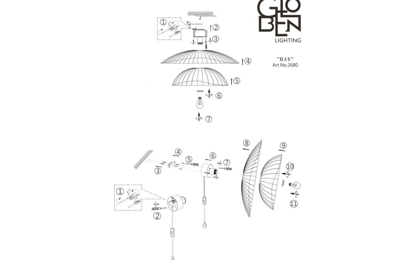 Globen Lighting Ray Plafond/Vägglampa 60cm Vit* Hall & Trappa|Sovrum