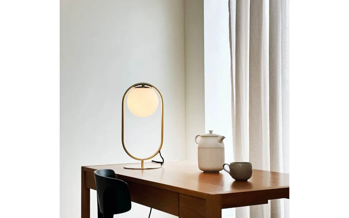 Reims Bordslampa 40cm Opal/Mässing