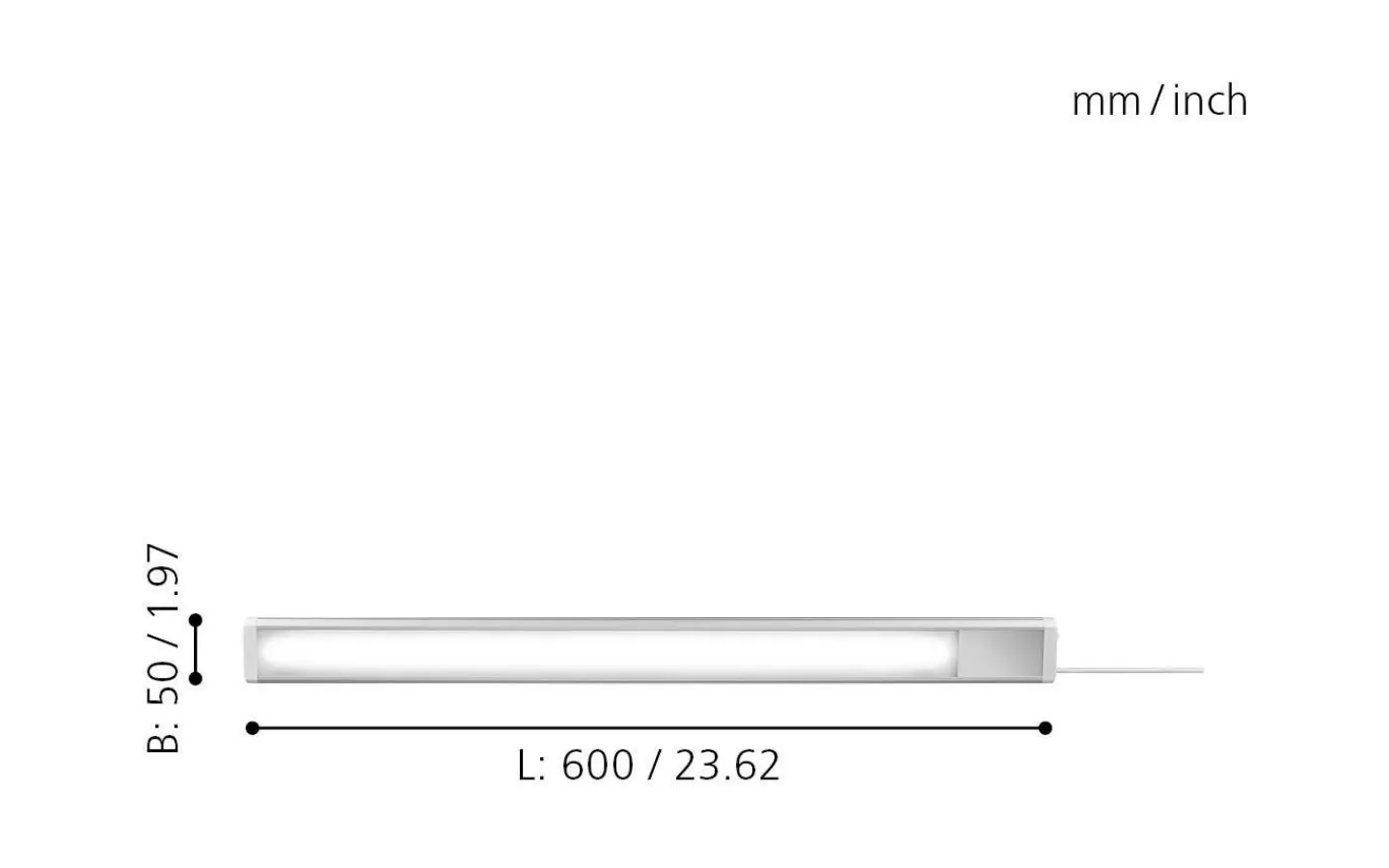 Bänkbelysning<Eglo Repilado Bänkbelysning 62cm LED 4000K 10W Vit