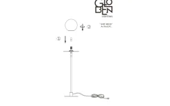 Reservglas Art Deco Bordslampa Mässing/Rök