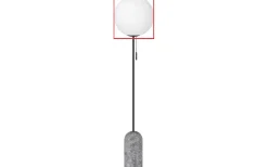 Reservglas till Torrano Golv-/ Taklampa Ø30cm Vit/Svart