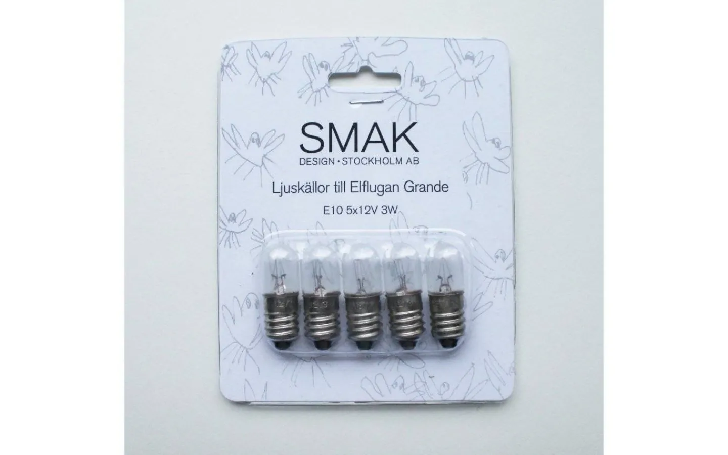E10 Jullampor|E10 Jullampor<Smak Design Reservlampa Elflugan Grande E10 12V 3W 5-Pack
