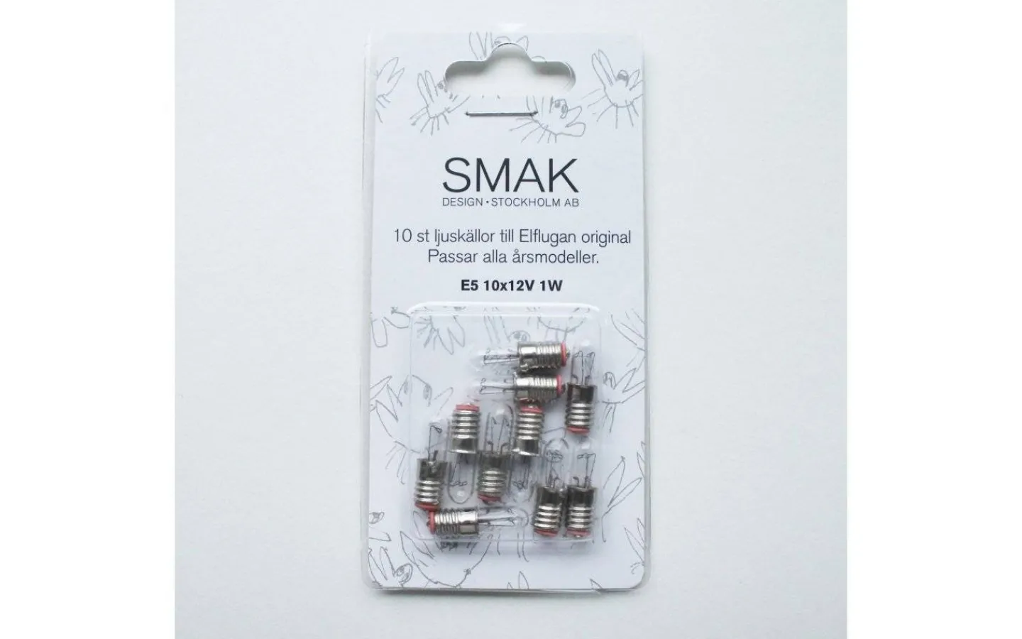 Smak Design Reservlampa Elflugan Original E5 12V 1W 10-Pack* E5 & E6 Jullampor|E5 & E6 Jullampor