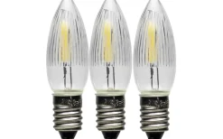 E10 Led Jullampor|E10 Led Jullampor<Konstsmide Reservlampa Klar LED till Nisse Julgransbelysning 3V 0,15W 3-Pack