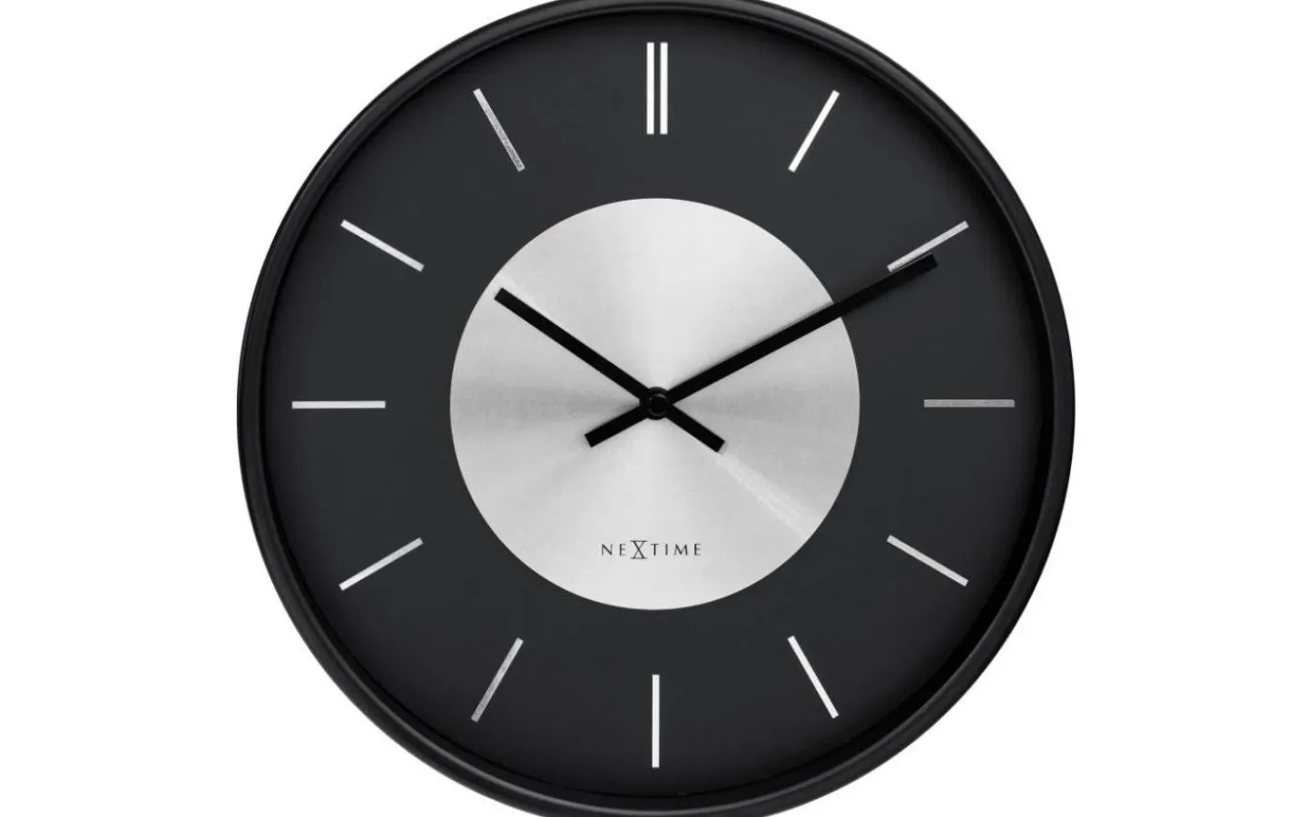 Väggklockor<NeXtime Retro II Stripes Väggklocka 25 cm Svart/Silver