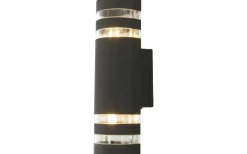 Aneta Ribb Vägglampa E27 Svart IP44* Upp & Nedljus Lampor