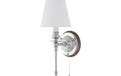 Karlskrona Lampfabrik Ribbing - Förnicklad / Brytare / Brunt fäste* Lampetter