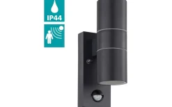 Eglo Riga Fasadlampa Rörelse GU10 LED 3000K 2x2,8W Antracit IP44* Upp & Nedljus Lampor