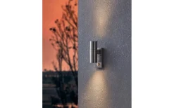 Riga Fasadlampa Rörelse GU10 LED 3000K 2x2,8W Rostfritt Stål IP44