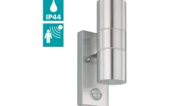 Riga Fasadlampa Rörelse GU10 LED 3000K 2x2,8W Rostfritt Stål IP44