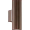 Eglo Riga Vägglampa Upp/Nedljus LED 2xGU10 3W 3000K Antikbrun IP44* Upp & Nedljus Lampor
