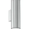 Upp & Nedljus Lampor<Eglo Riga Vägglampa Upp/Nedljus LED 2xGU10 3W 3000K Rostfritt Stål IP44