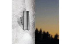 Upp & Nedljus Lampor<Eglo Riga Vägglampa Upp/Nedljus LED 2xGU10 3W 3000K Rostfritt Stål IP44