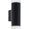 Riga Vägglampa Upp/Nedljus LED 2xGU10 3W 4000K Svart/Satin IP44