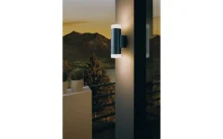 Riga Vägglampa Upp/Nedljus LED 2xGU10 3W 4000K Svart/Satin IP44