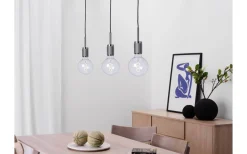 Kök & Matplats|Avlånga Taklampor<Cottex Rille Taklampa 3L 85cm Borstad Krom