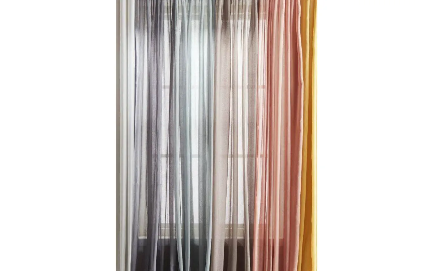 Rimy Gardin 2-pack Rosa 2x140x300cm