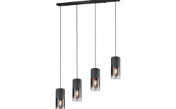 Robin Takpendel 4-delad E27 matt svart/rökfärgad